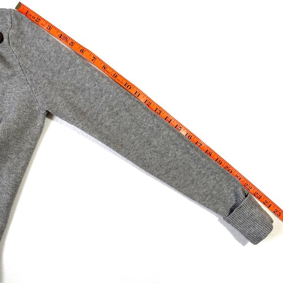 Pink Clover Size L Carson Crewneck Sweater Gray Cuffed Long Sleeves Buttons - Picture 10 of 13